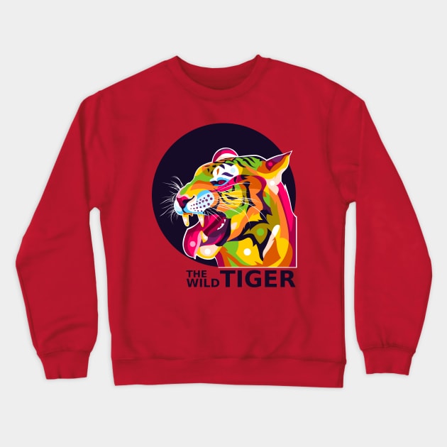 The Wild Tiger Crewneck Sweatshirt by wpaprint